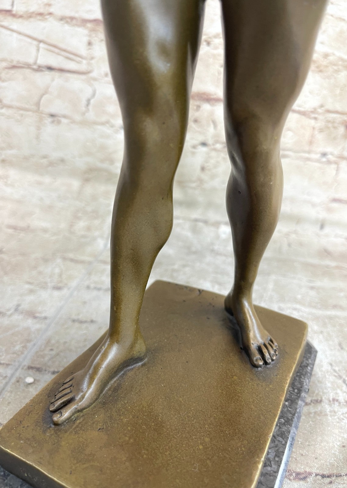 Handcrafted bronze sculpture SALE Bas Marble God Roman Athletic Original Signed