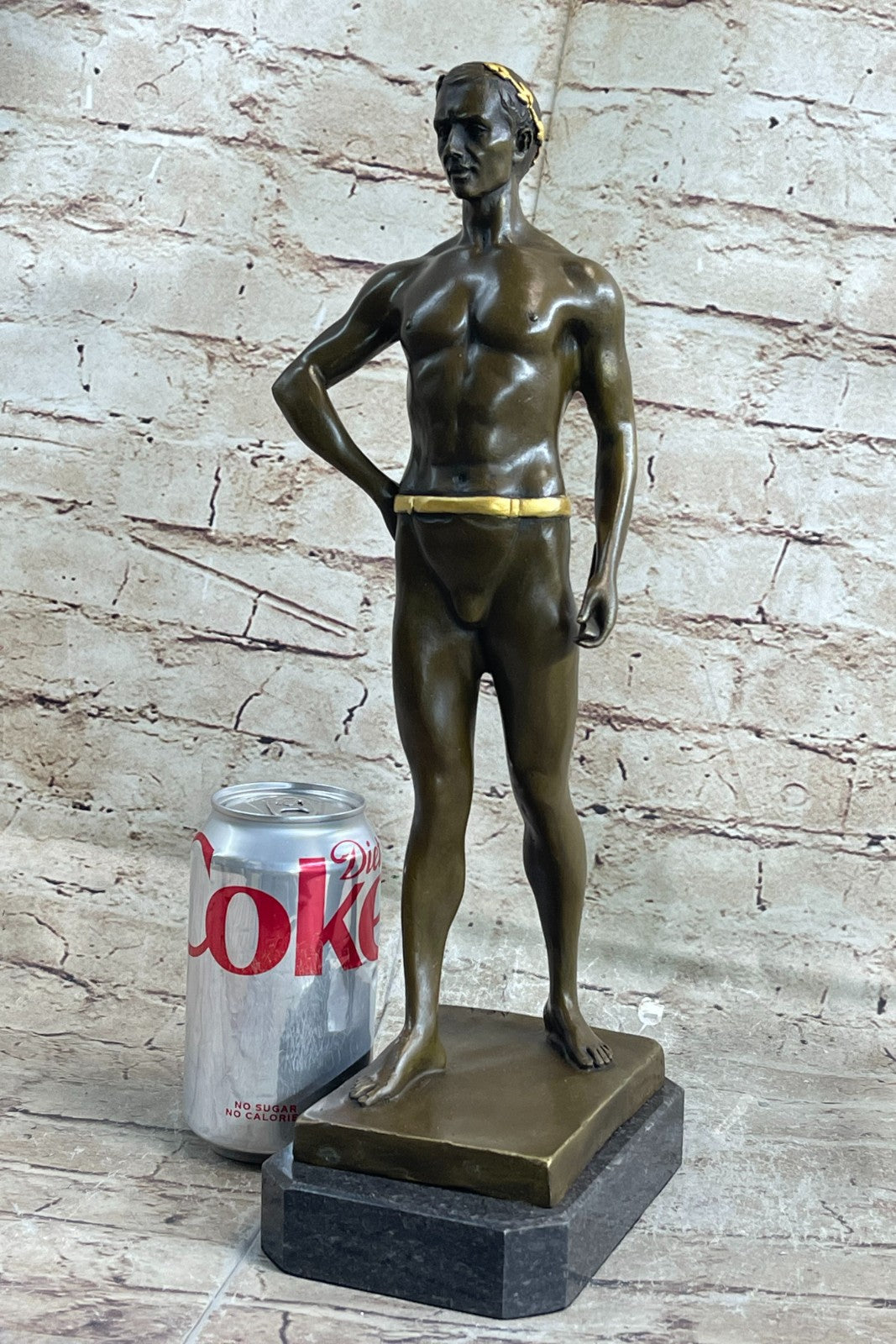 Gold Museum quality Hot Cast Greek God Emperor Bronze Sculpture Statue Decorative