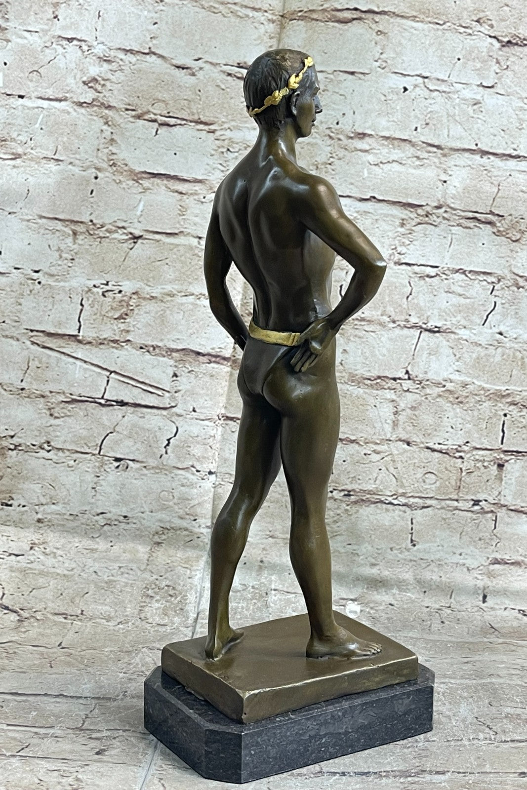 Gold Museum quality Hot Cast Greek God Emperor Bronze Sculpture Statue Decorative