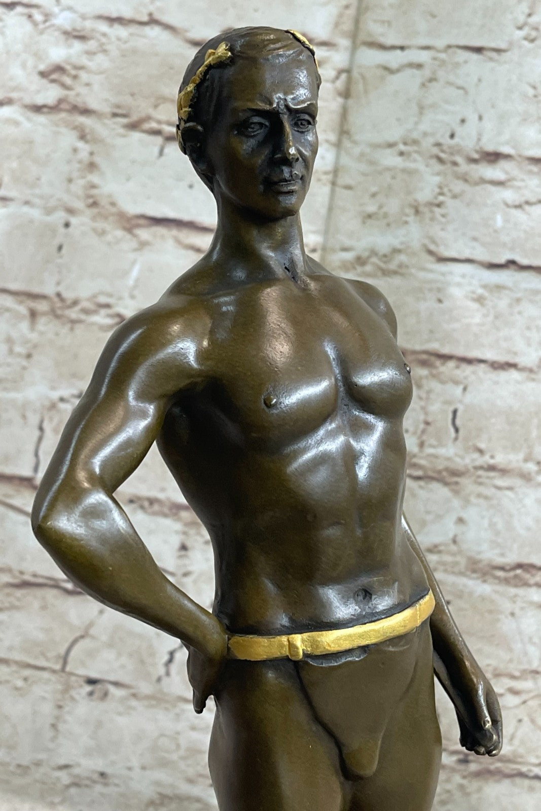 Gold Museum quality Hot Cast Greek God Emperor Bronze Sculpture Statue Decorative