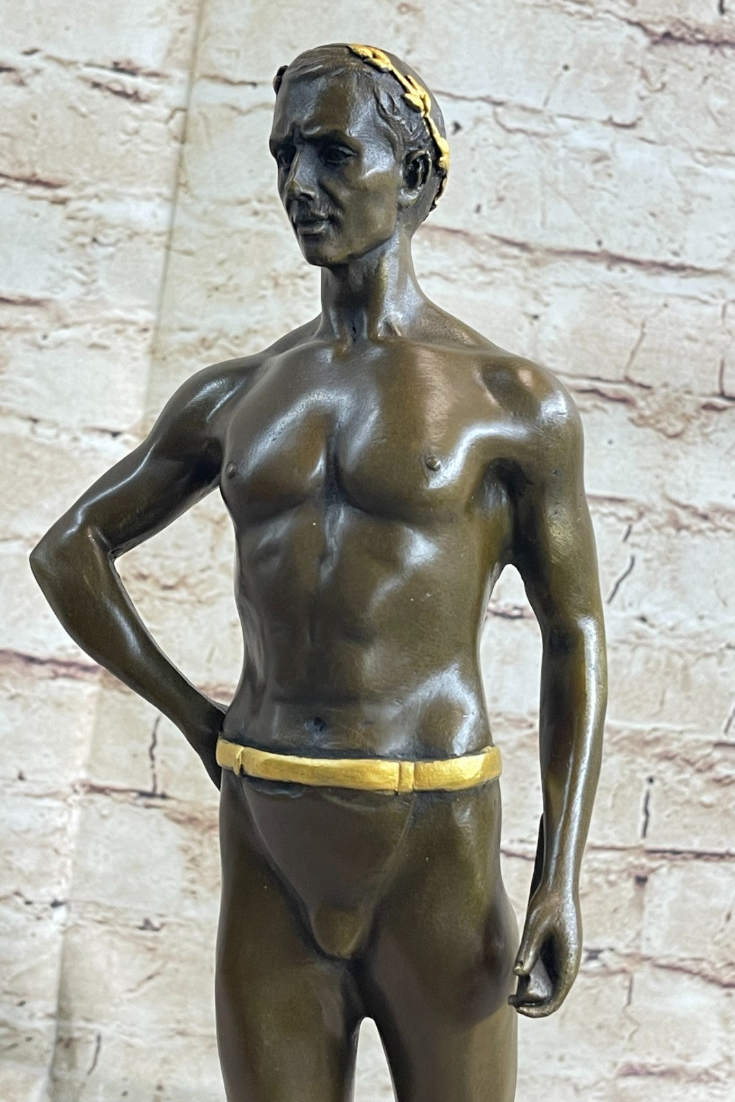 Gold Museum quality Hot Cast Greek God Emperor Bronze Sculpture Statue Decorative