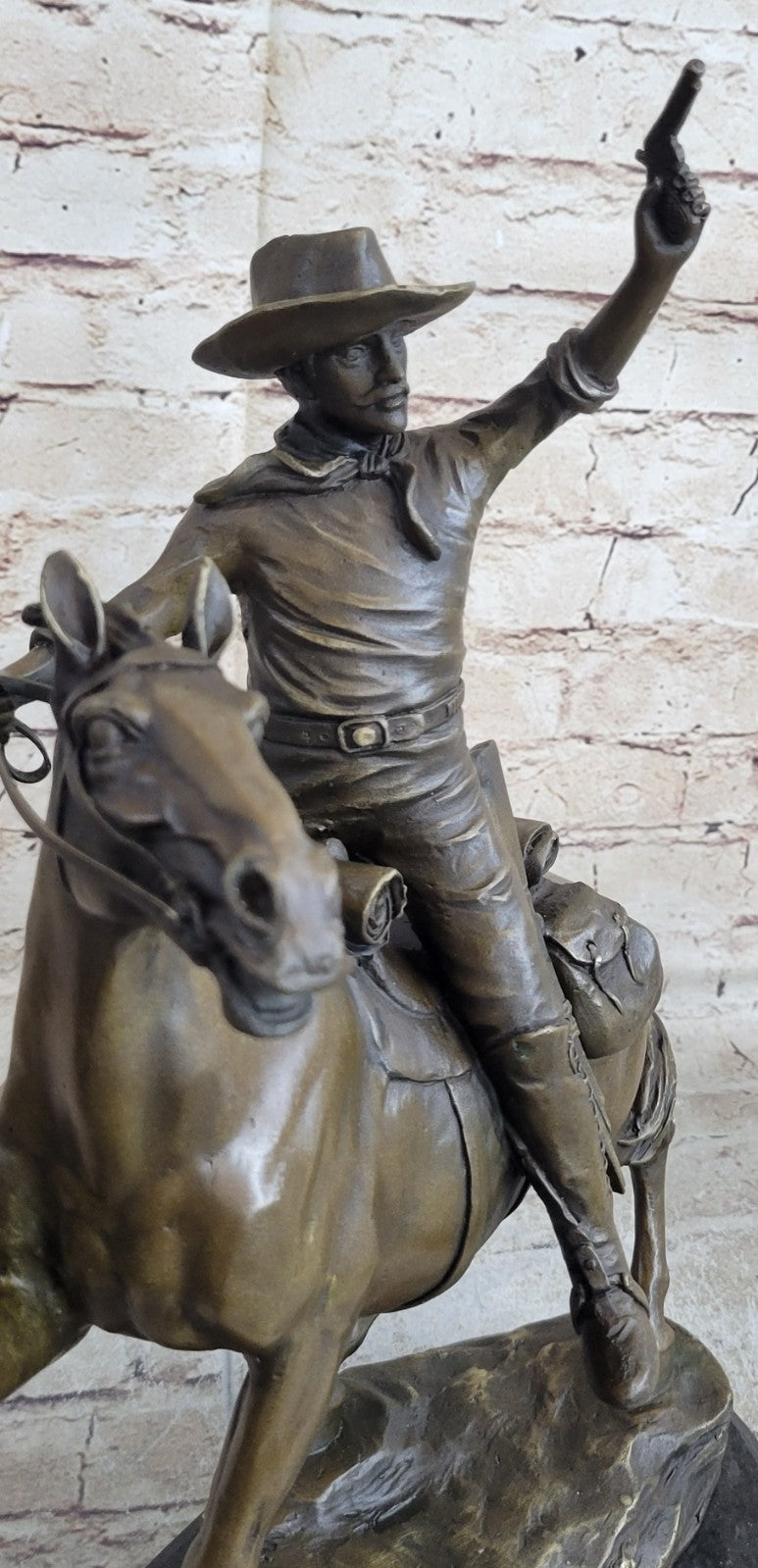 "The Desperado" by Carl Kauba Cowboy Marshal horse Gun Bronze Sculpture Figurine
