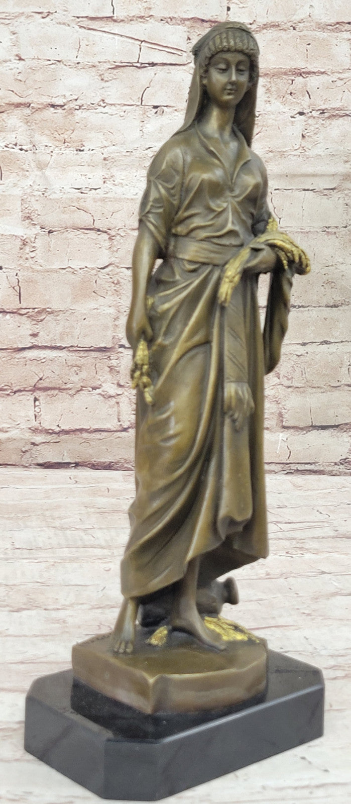 Maide Bouret Artist French Renowned Woman Statue Handcrafted Bronze Decor Art T