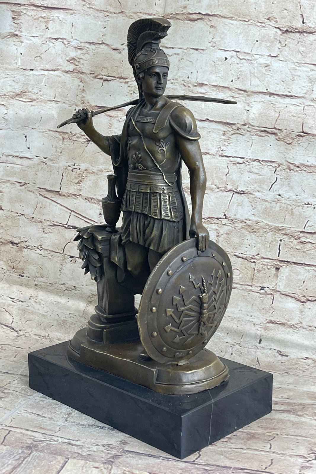 Bronze Sculpture of a Roman Warrior by Huzel , French Masterpiece Detailed Deal