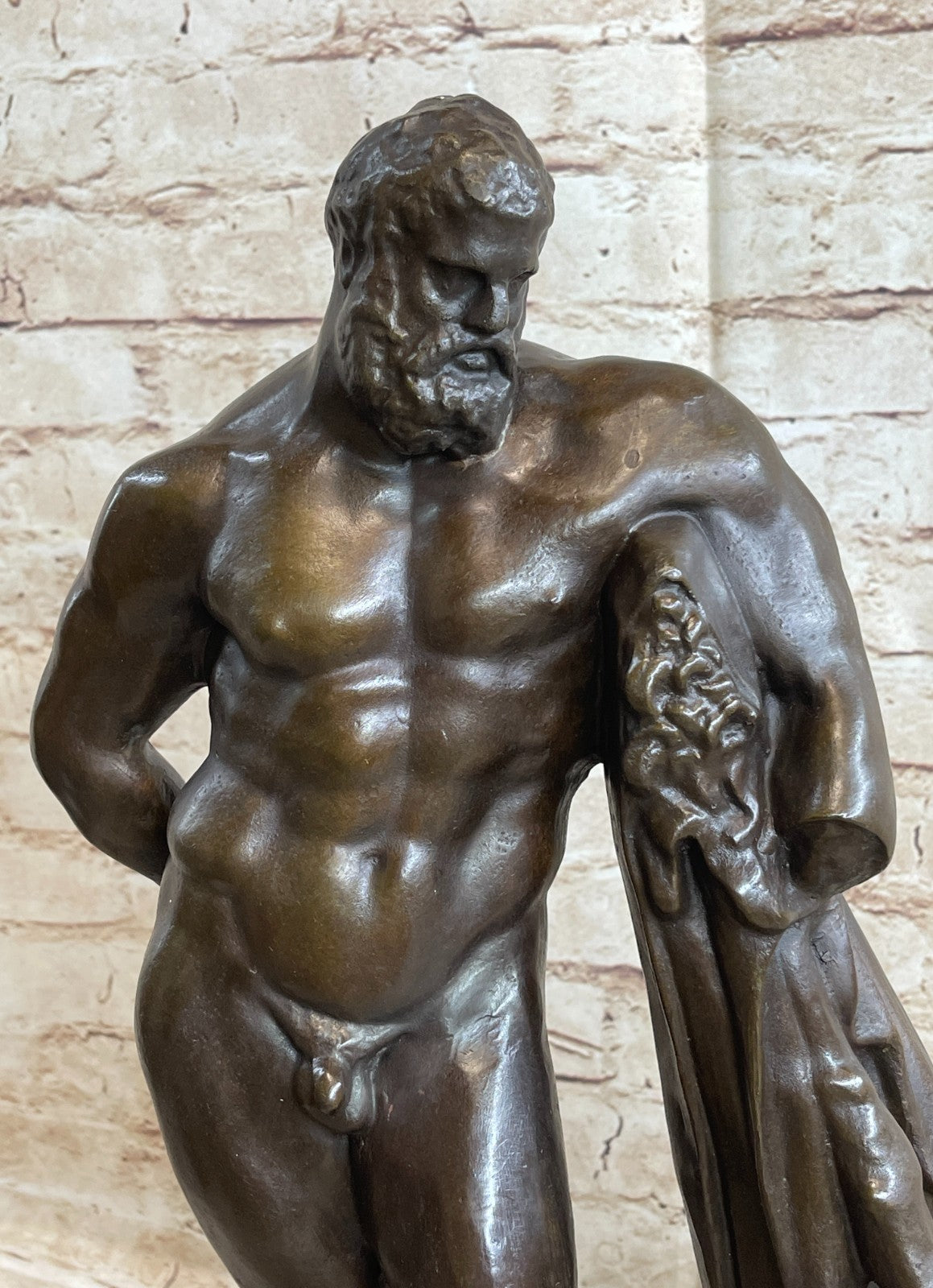 Buy Burly Nude Man Bronze Sculpture – Hot Cast Marble Figurine by Glycon