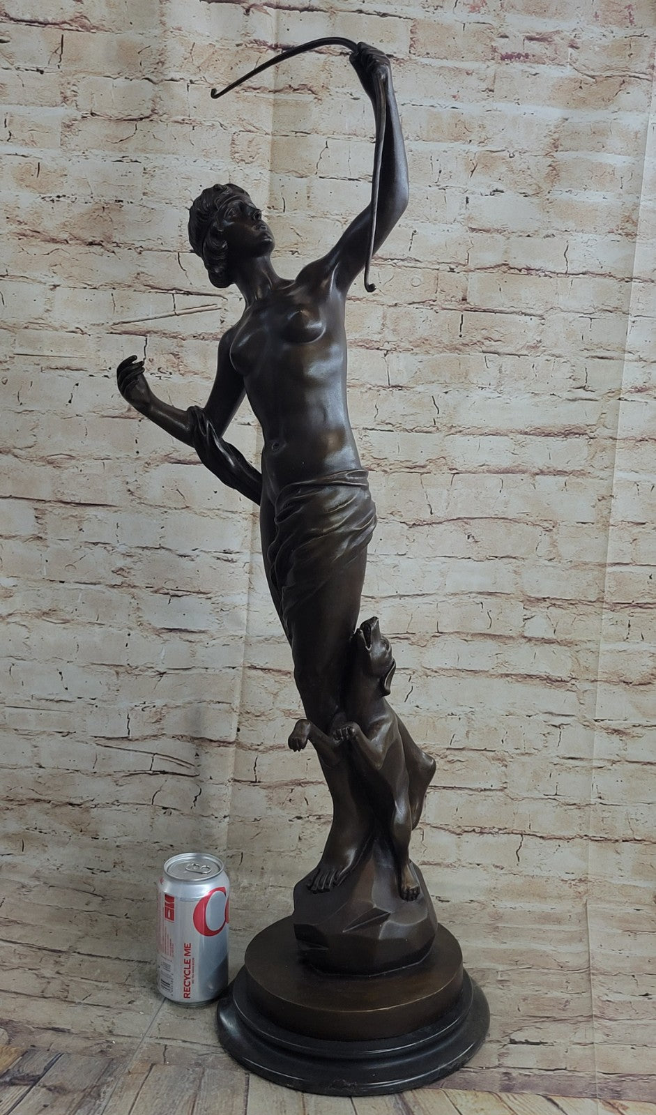 DIANA THE HUNTER BRONZE STATUE SCULPTURE BY AUGUSTINE MOREAU ART DECO FIGURINE
