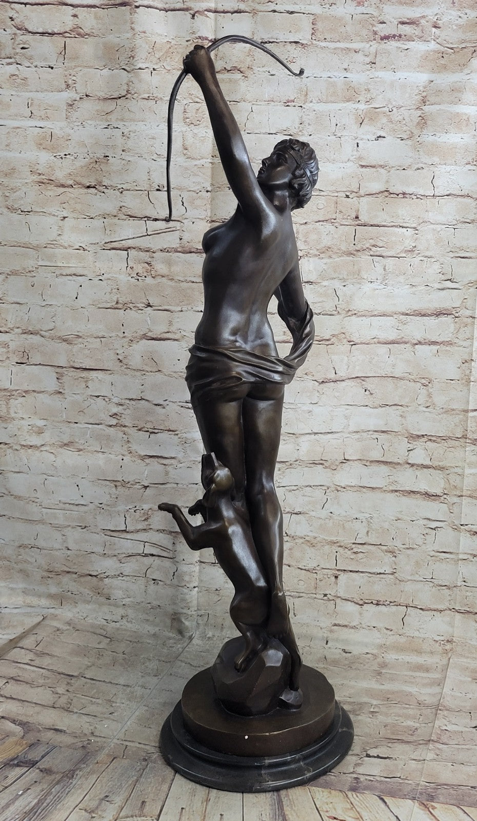 DIANA THE HUNTER BRONZE STATUE SCULPTURE BY AUGUSTINE MOREAU ART DECO FIGURINE