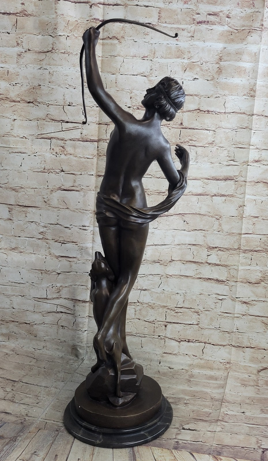 DIANA THE HUNTER BRONZE STATUE SCULPTURE BY AUGUSTINE MOREAU ART DECO FIGURINE