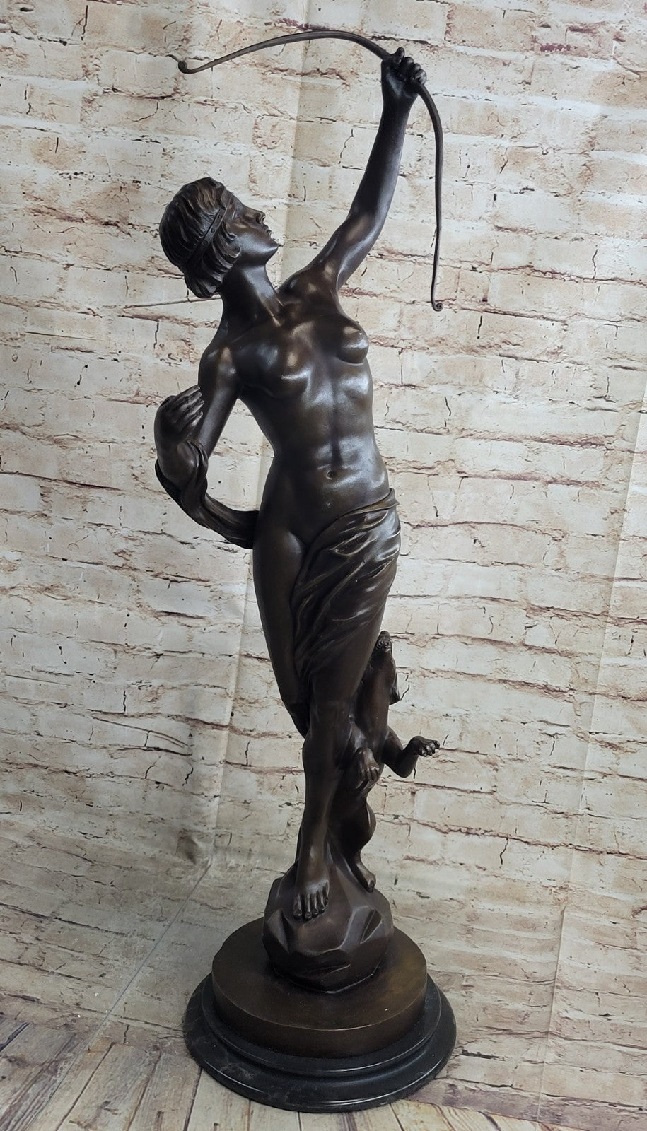 DIANA THE HUNTER BRONZE STATUE SCULPTURE BY AUGUSTINE MOREAU ART DECO FIGURINE