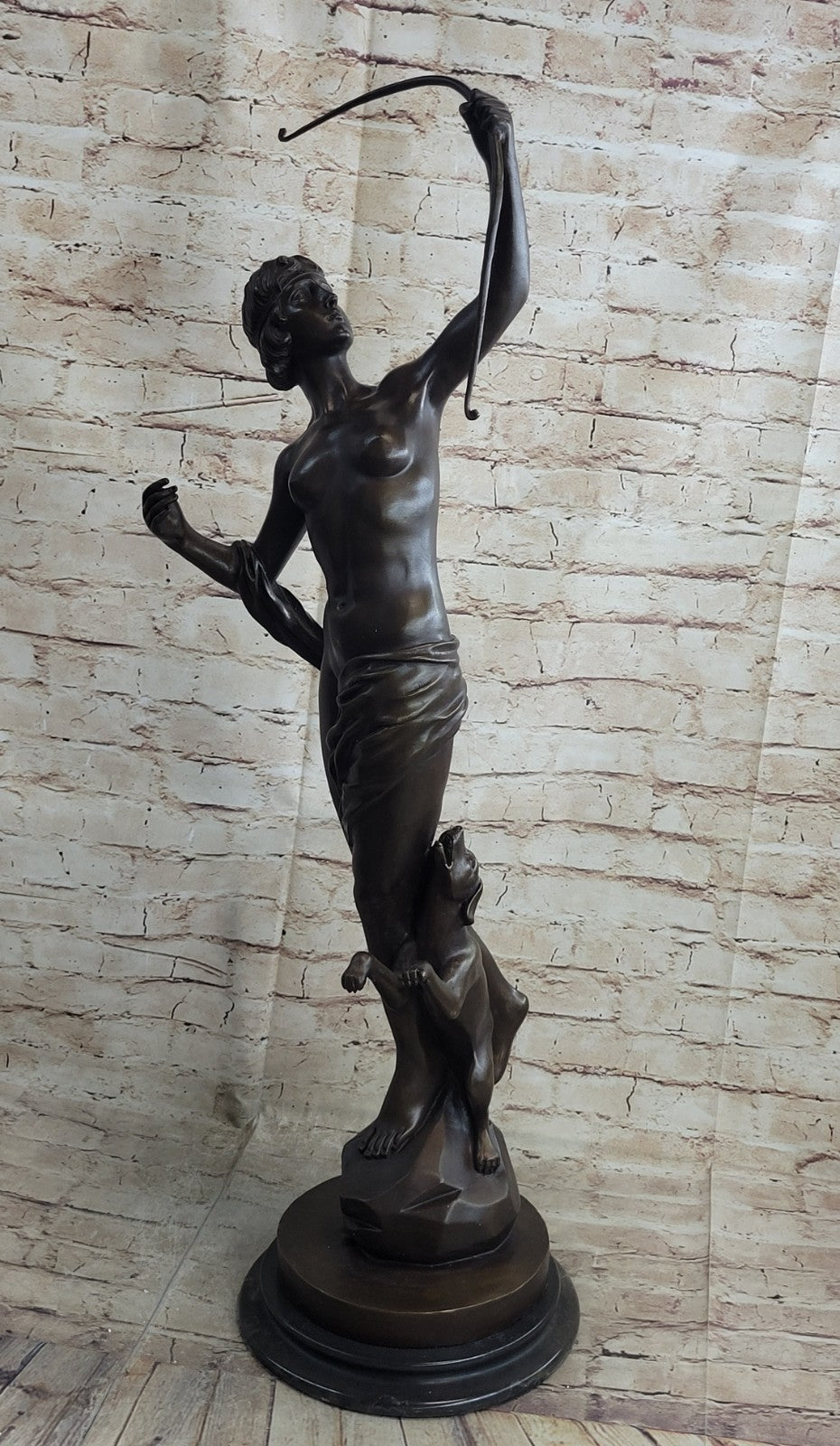 DIANA THE HUNTER BRONZE STATUE SCULPTURE BY AUGUSTINE MOREAU ART DECO FIGURINE