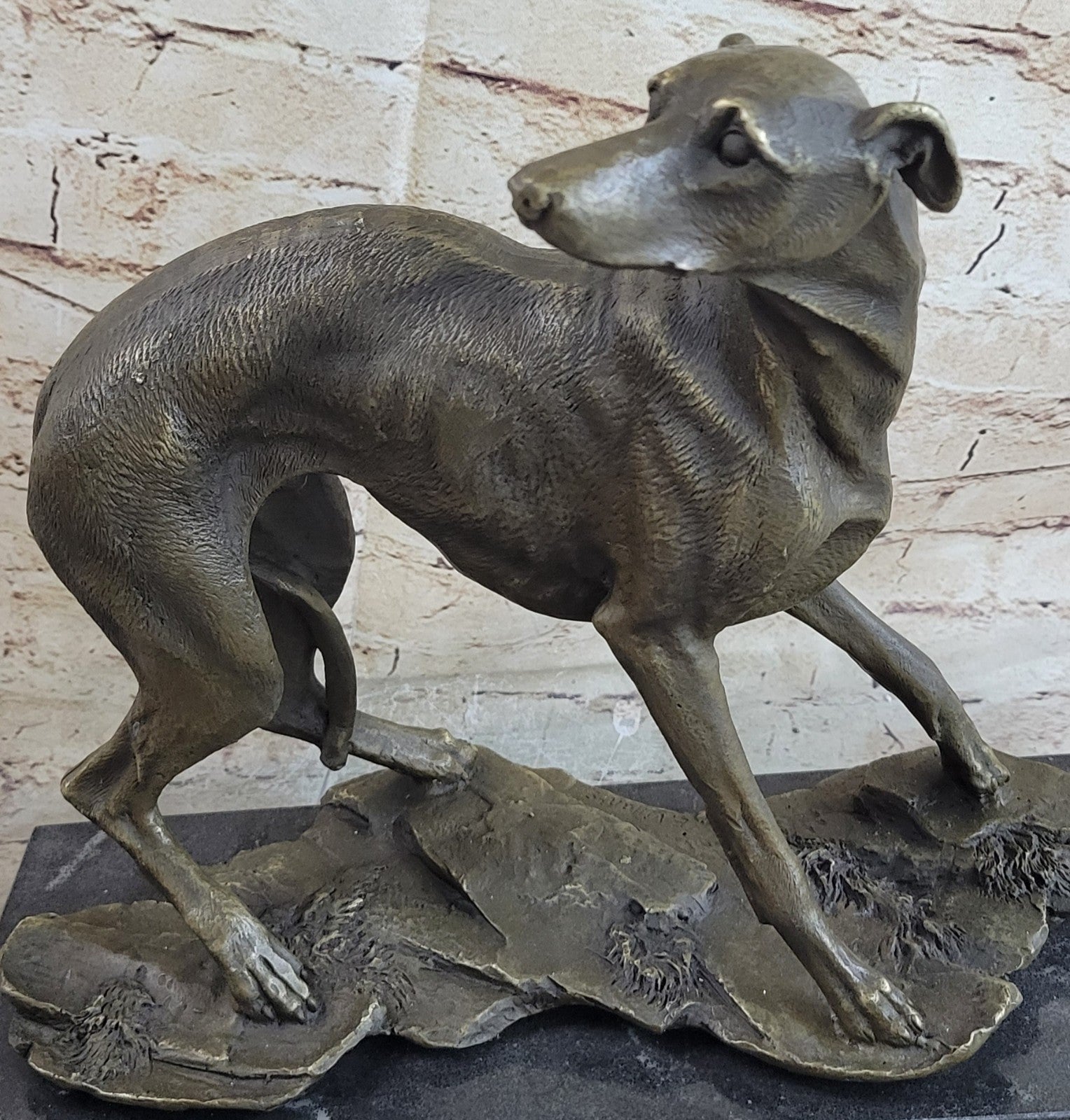 Buy Vintage Art Deco Bronze Greyhound Sculpture – Whippet Dog Desk Statue