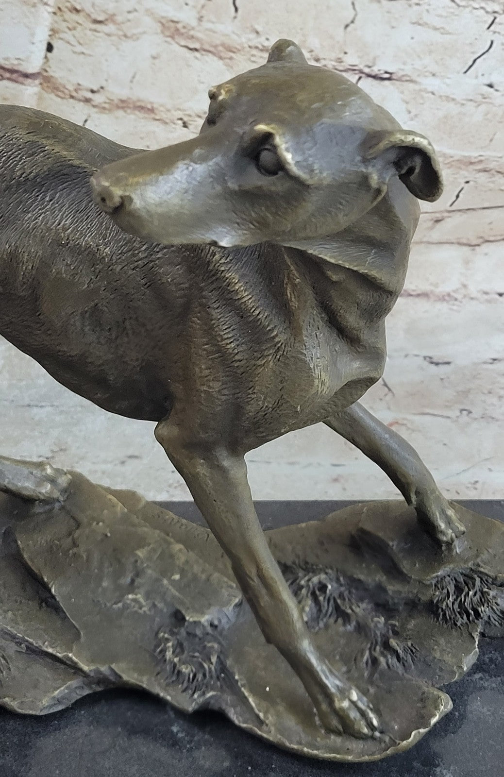 Buy Vintage Art Deco Bronze Greyhound Sculpture – Whippet Dog Desk Statue