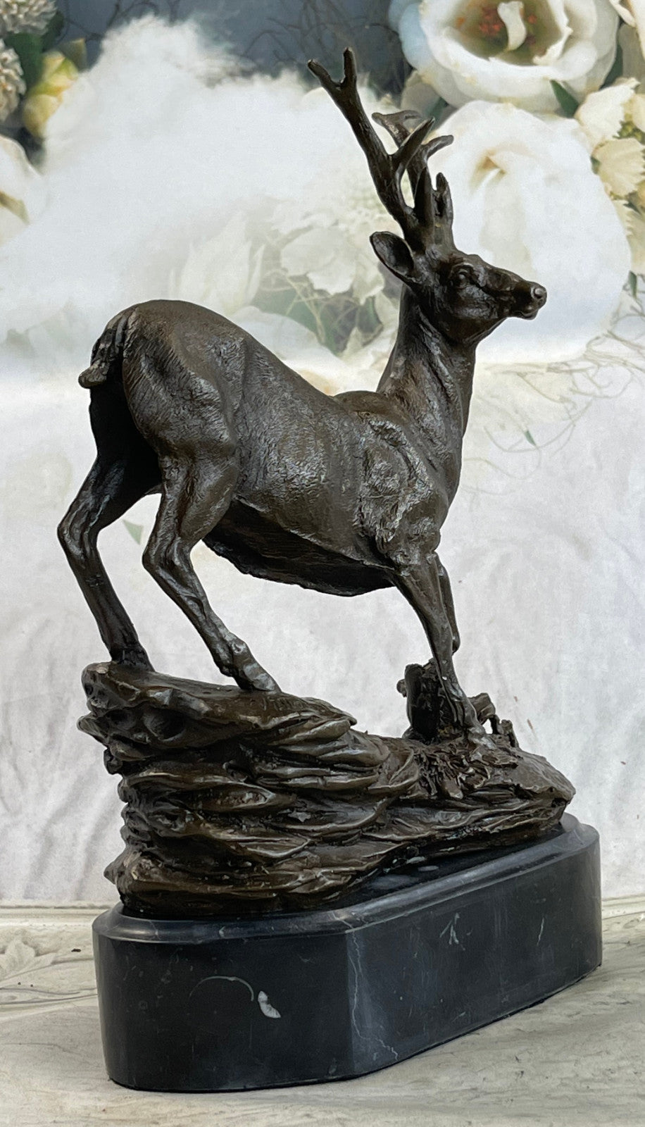 Bronze Gift collectible sculpture Majestic Bronze Deer Stag Buck Sculpture Figur