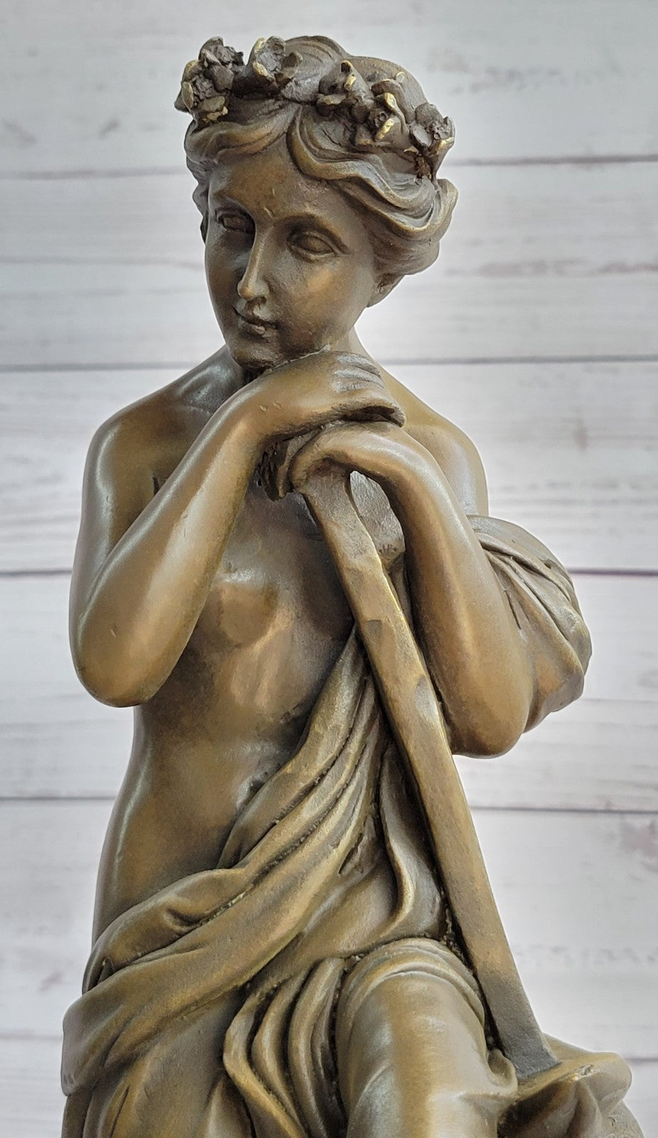 MAGNIFICENT FRENCH ART NOUVEAU DECO BRONZE NUDE STATUE OF A WOMAN SIGNED ART