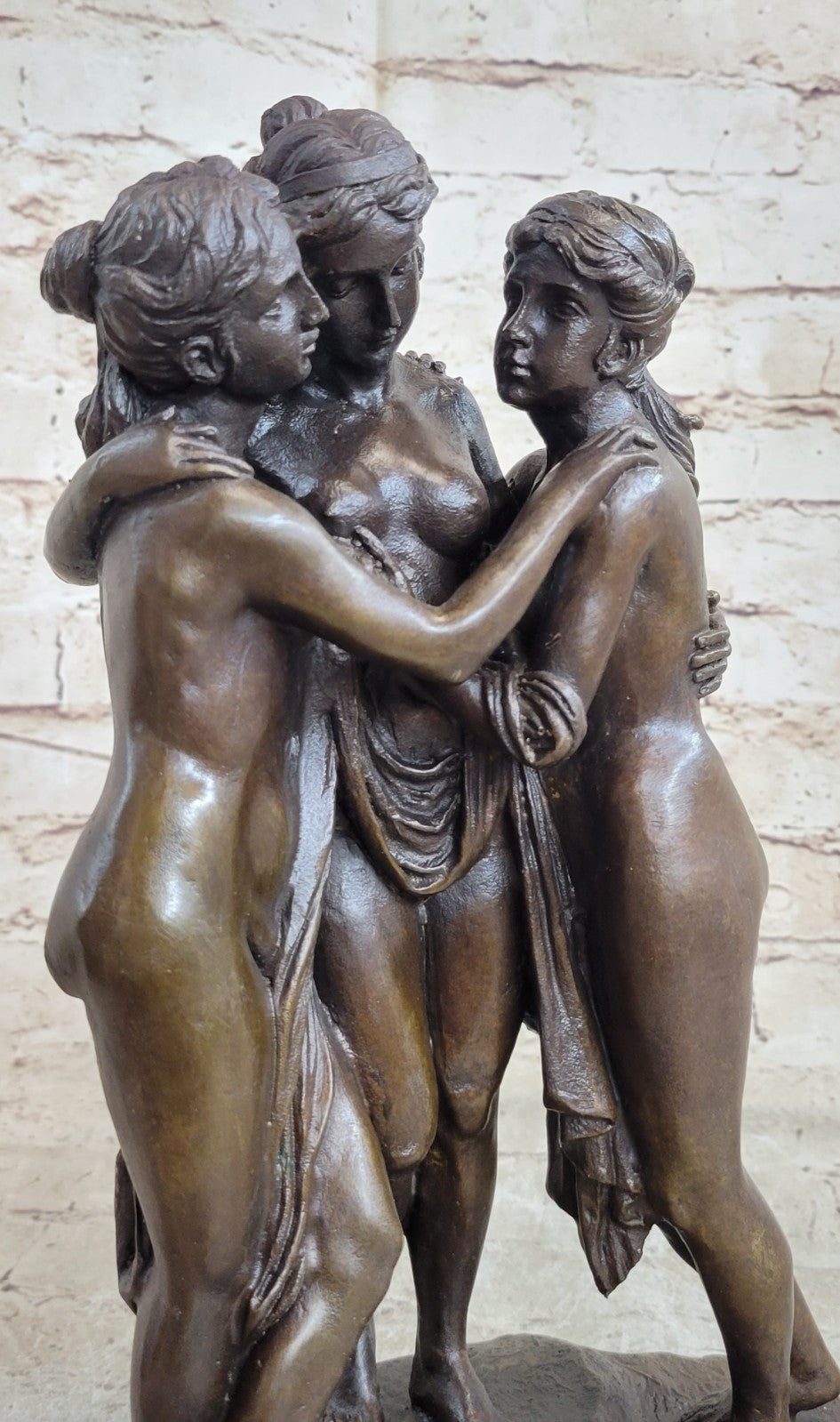 Signed Popular Three Graces Nude Ladies by Canova Hot Cast Classic Artwork Decor