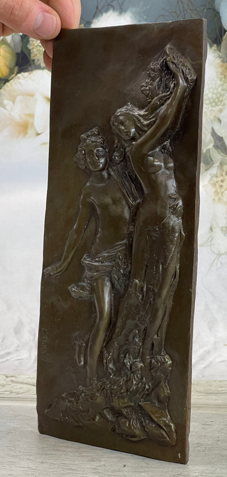 Apollo & Daphne Wall Mount Bronze Figurine by Canova – European Art Sculpture Decor