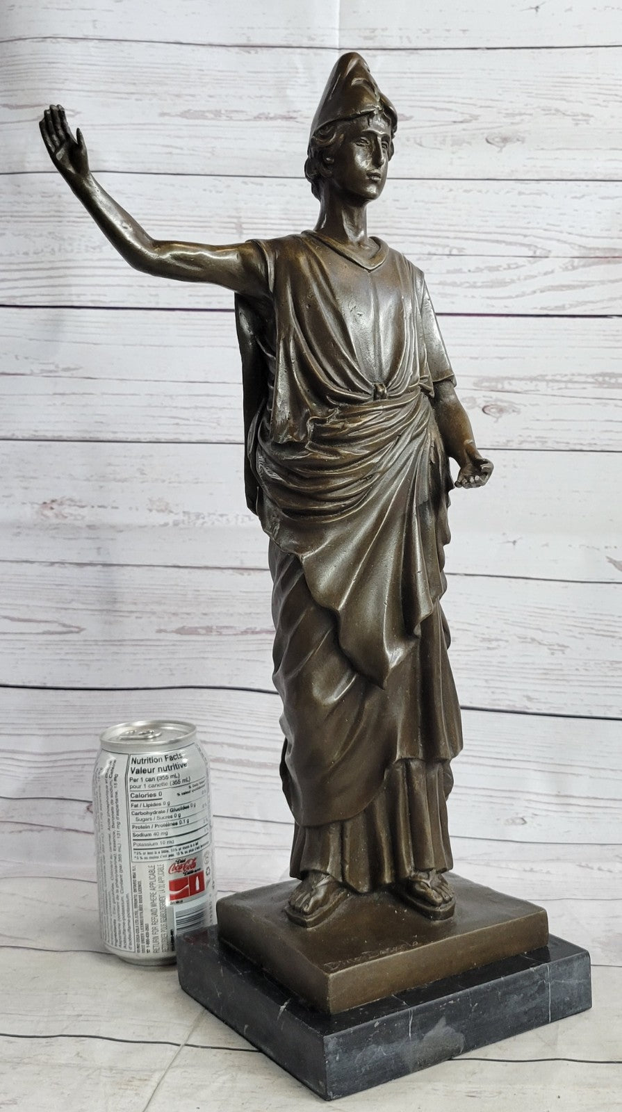 Handcrafted Decarlo Roman Prince Royalty Bronze Sculpture Figurine Gift Art