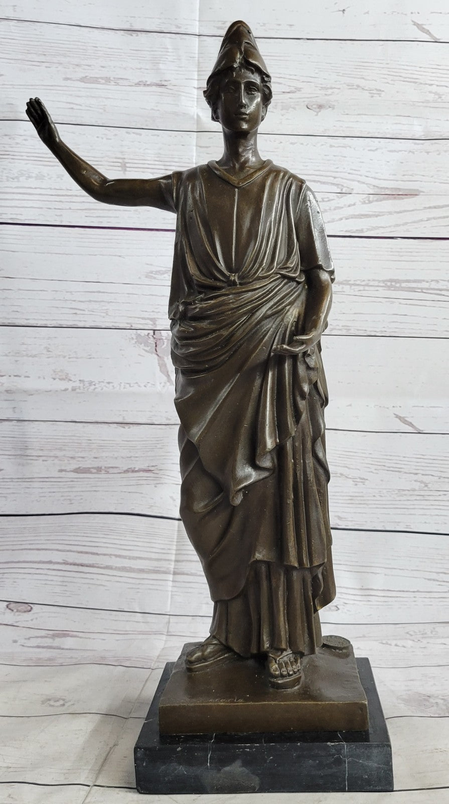 Handcrafted Decarlo Roman Prince Royalty Bronze Sculpture Figurine Gift Art