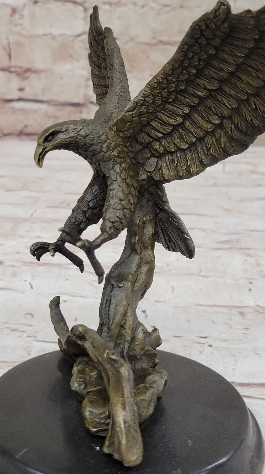 100% Real Bronze Statue AMERICAN BALD EAGLE Figure Sculpture Art Figurine SALE