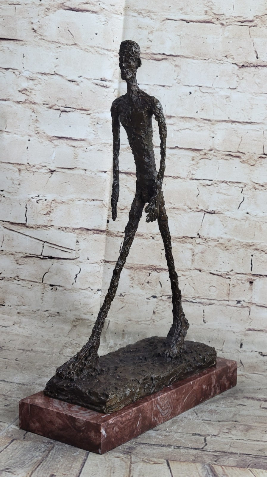 100% Solid Bronze sculpture Walking Man Handcrafted Home Office Decoration