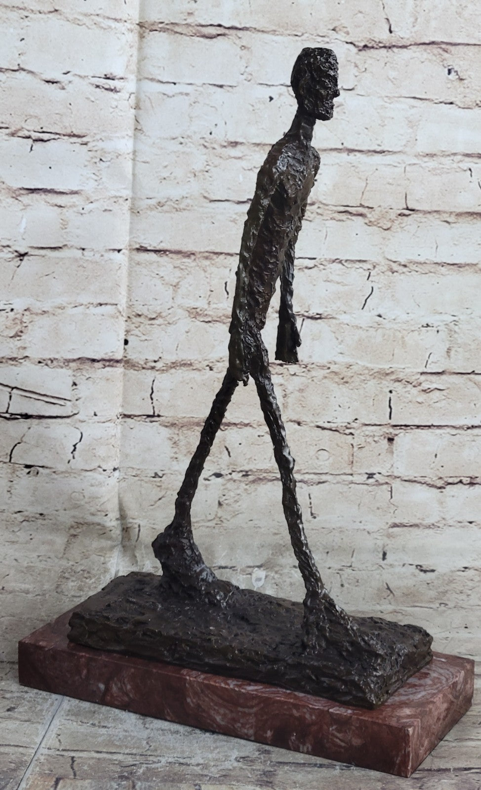 100% Solid Bronze sculpture Walking Man Handcrafted Home Office Decoration