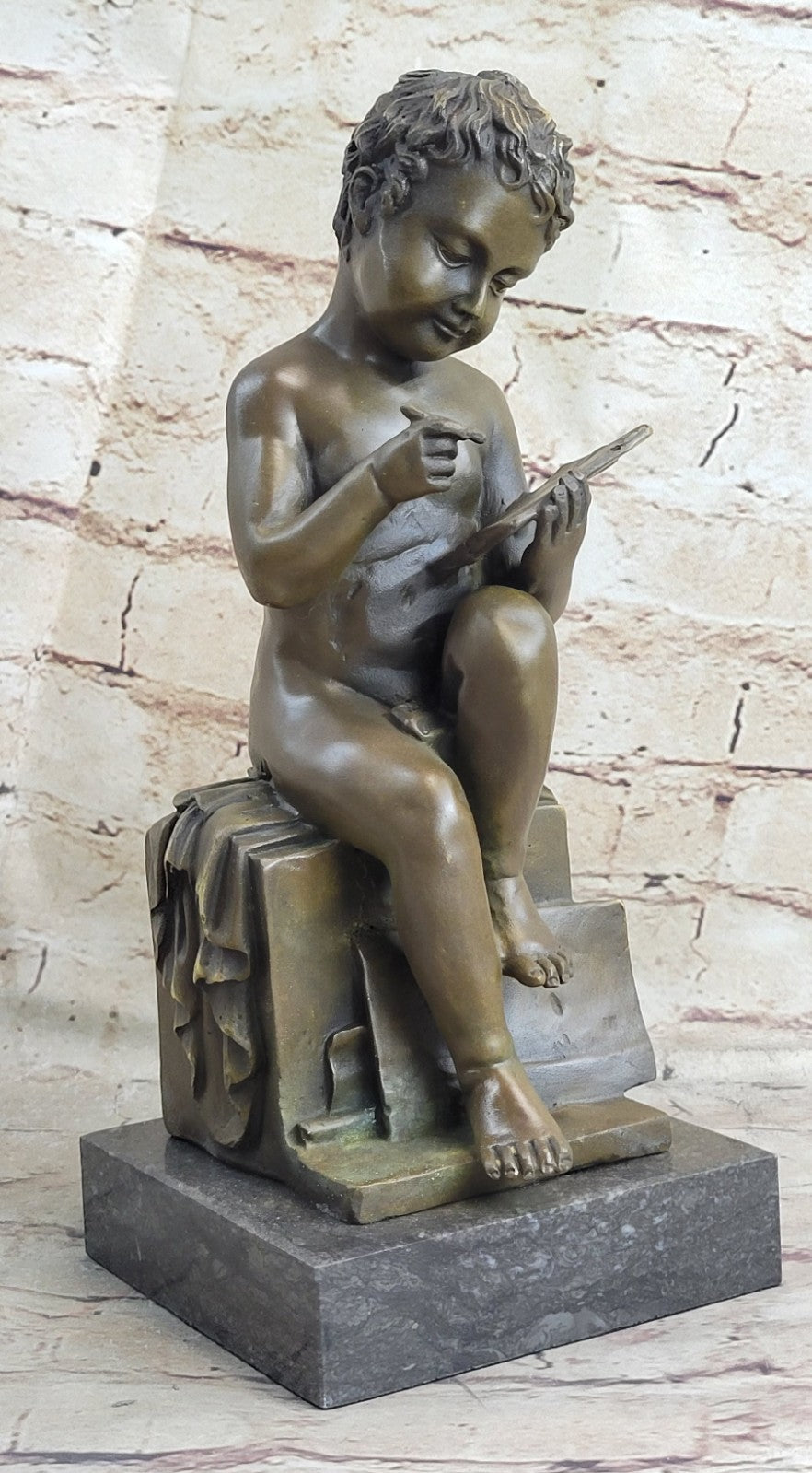 Handcrafted bronze sculpture SALE Acti Boy Nude Cute Taylor Art Original Signed