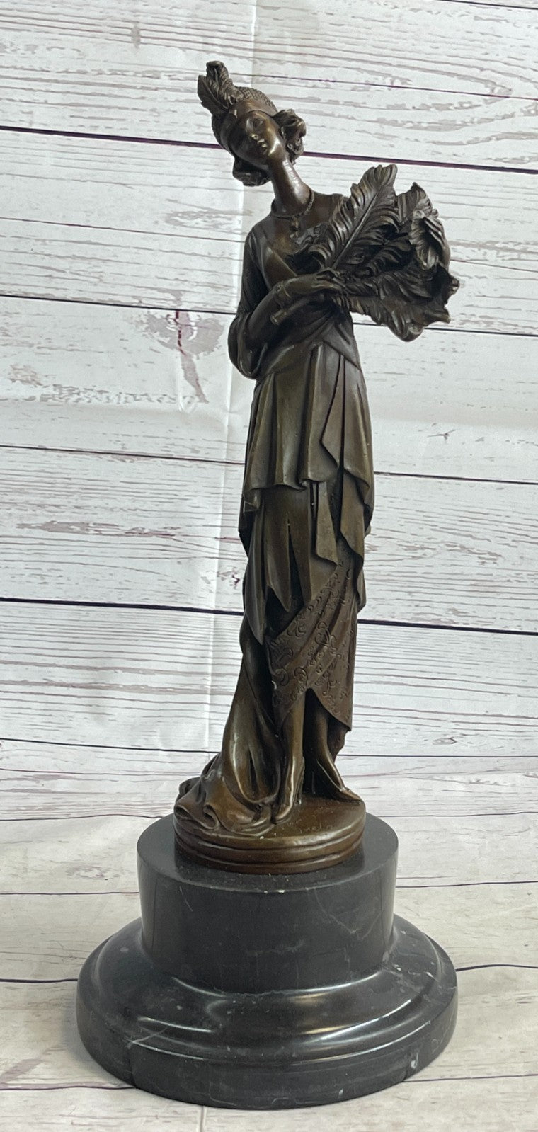 Handcrafted bronze sculpture SALE Art Gown Feather Milo *