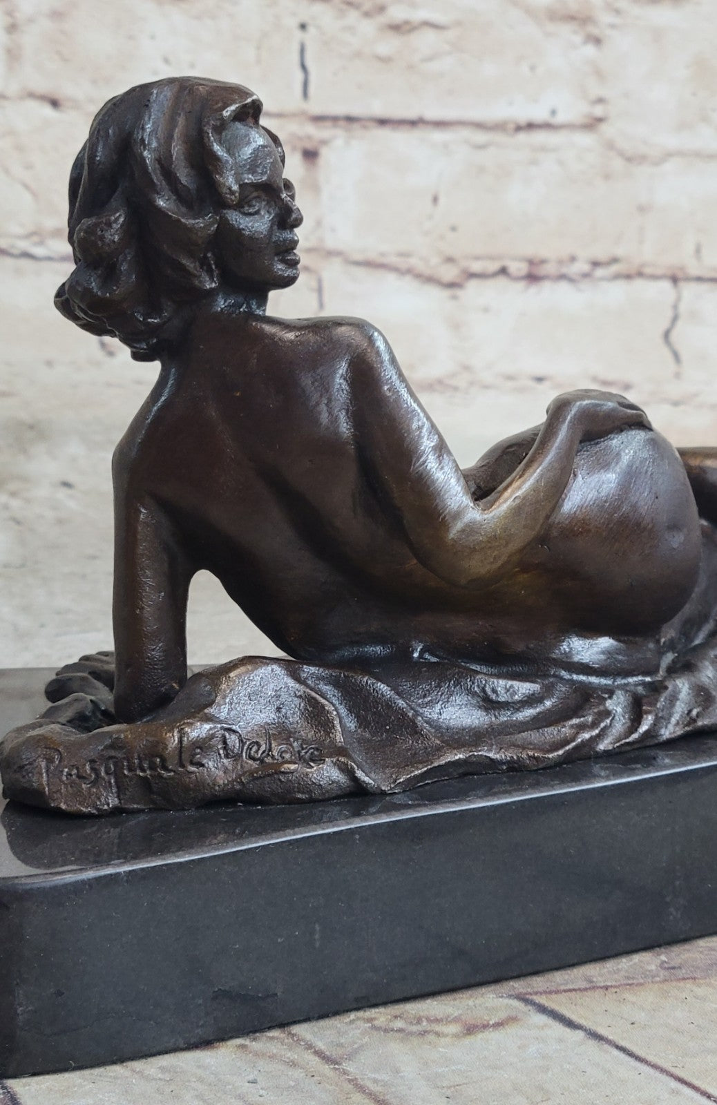 Handcrafted bronze sculpture SALE Female Erotic Nude Delor Pasquale Original