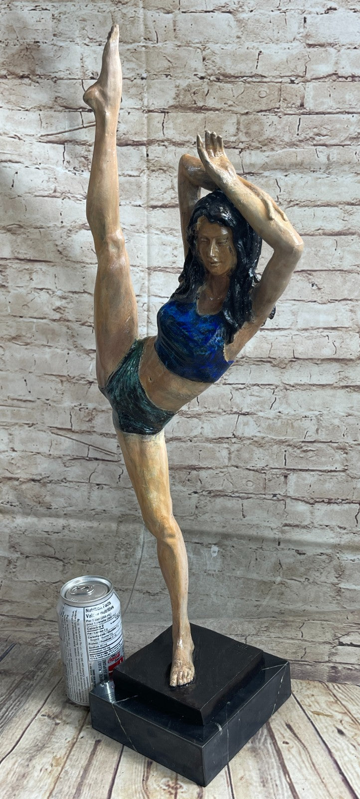 Handcrafted Multi Color Bronze Masterpiece Girl Gymnast Trophy Bronze Sculpture