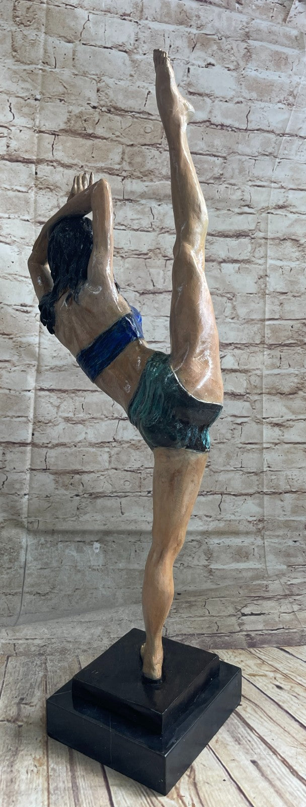 Handcrafted Multi Color Bronze Masterpiece Girl Gymnast Trophy Bronze Sculpture