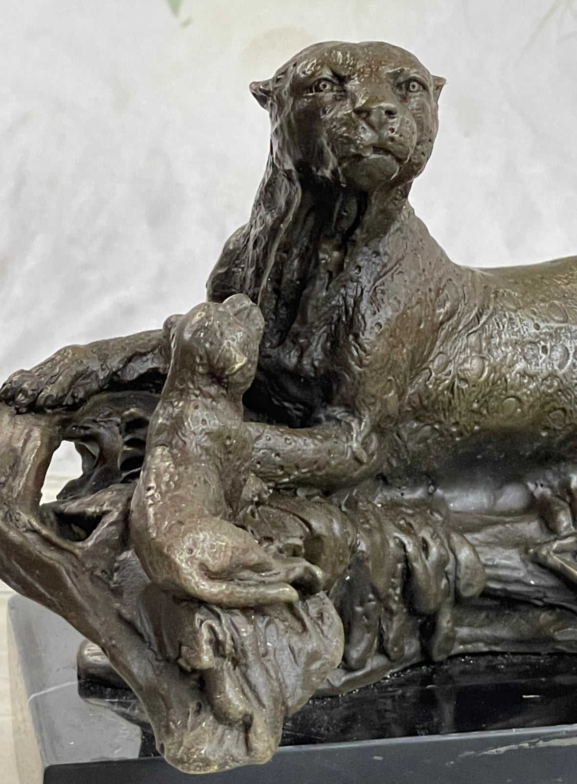 CAT JAGUAR PANTHER COUGAR Handcrafted Decor Bronze Sculpture Statue Figurine Art