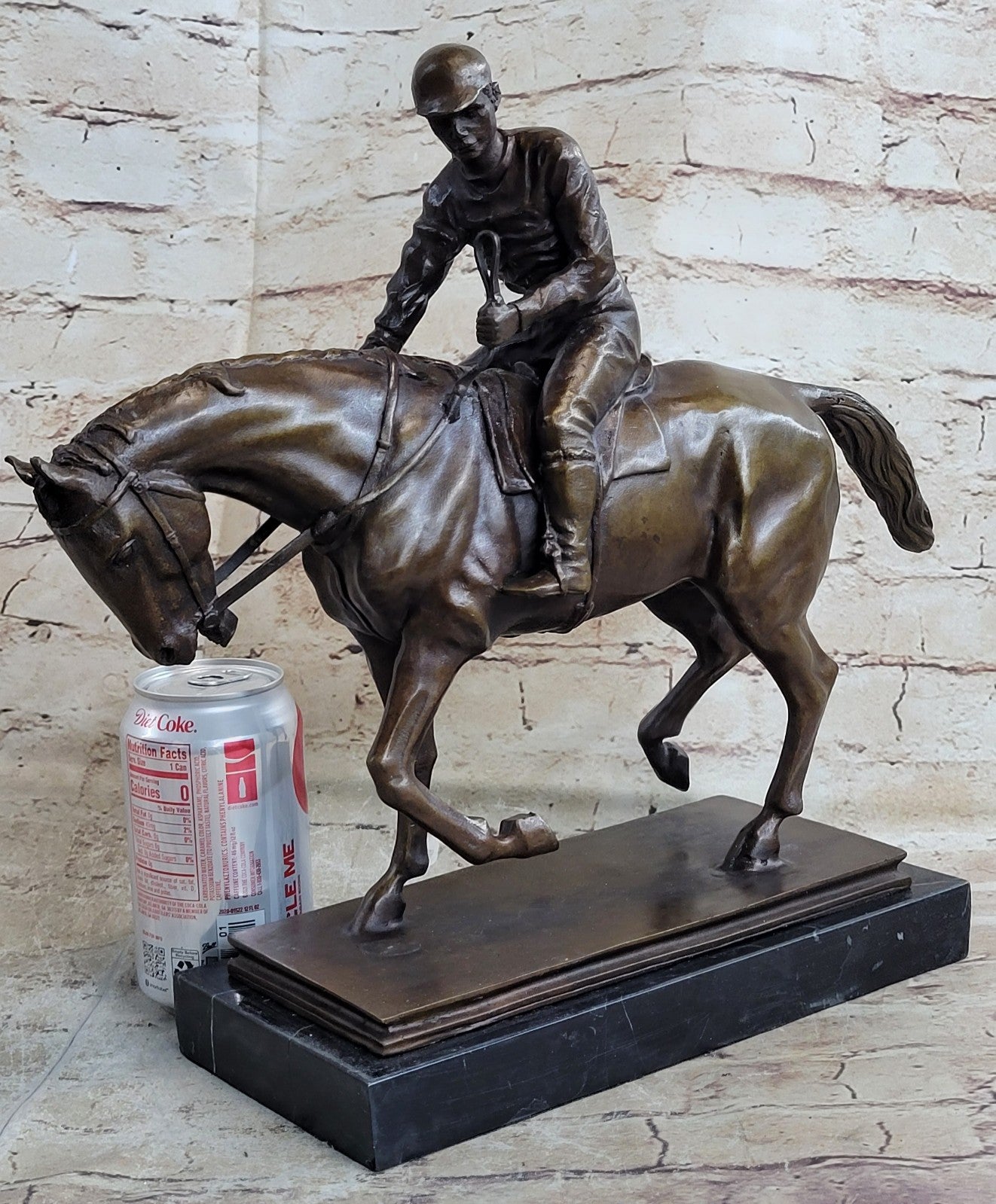 The Unexpected Winner Signed French Artist Miguel Lopez Bronze Horse and Jockey