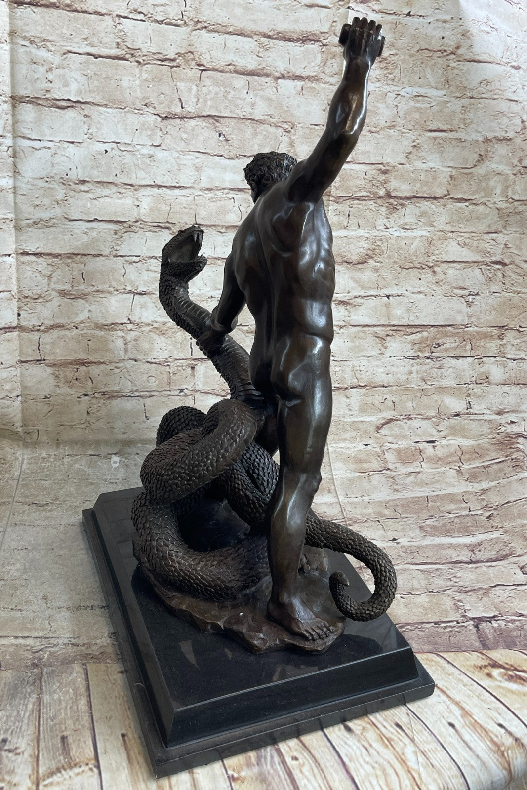 Lemaen Hydra and Hercules Greek Mythology Bronze Sculpture Lost Wax Method Decor