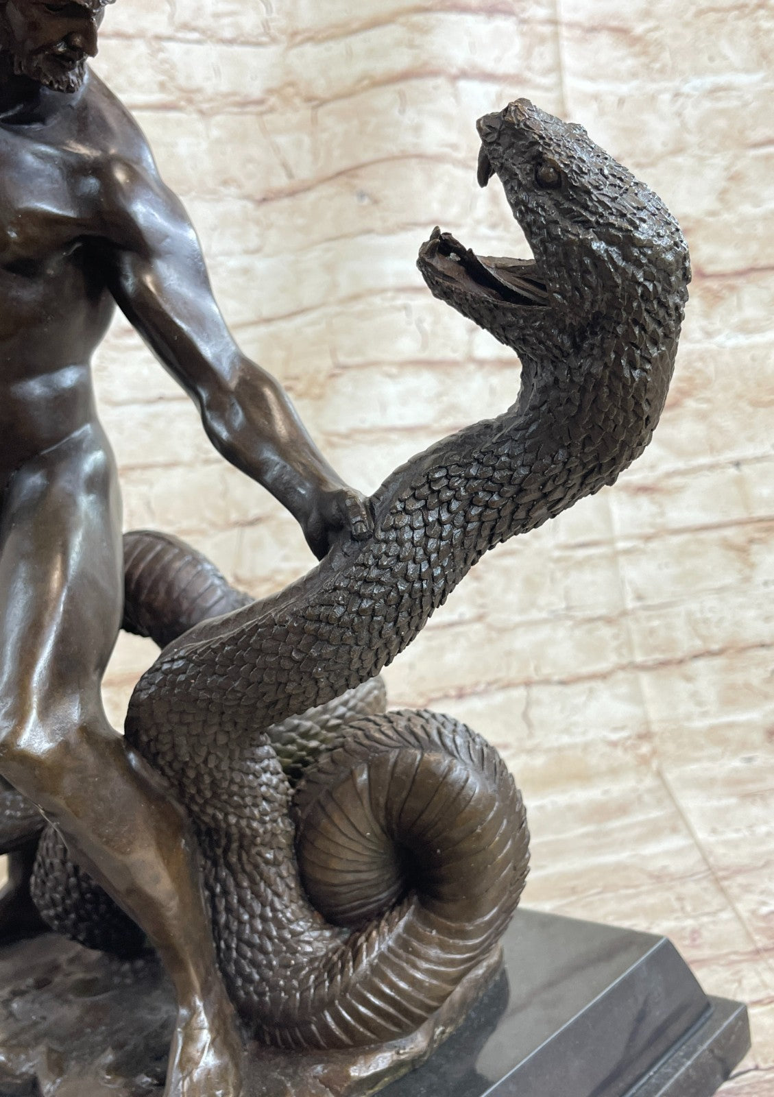 Lemaen Hydra and Hercules Greek Mythology Bronze Sculpture Lost Wax Method Decor