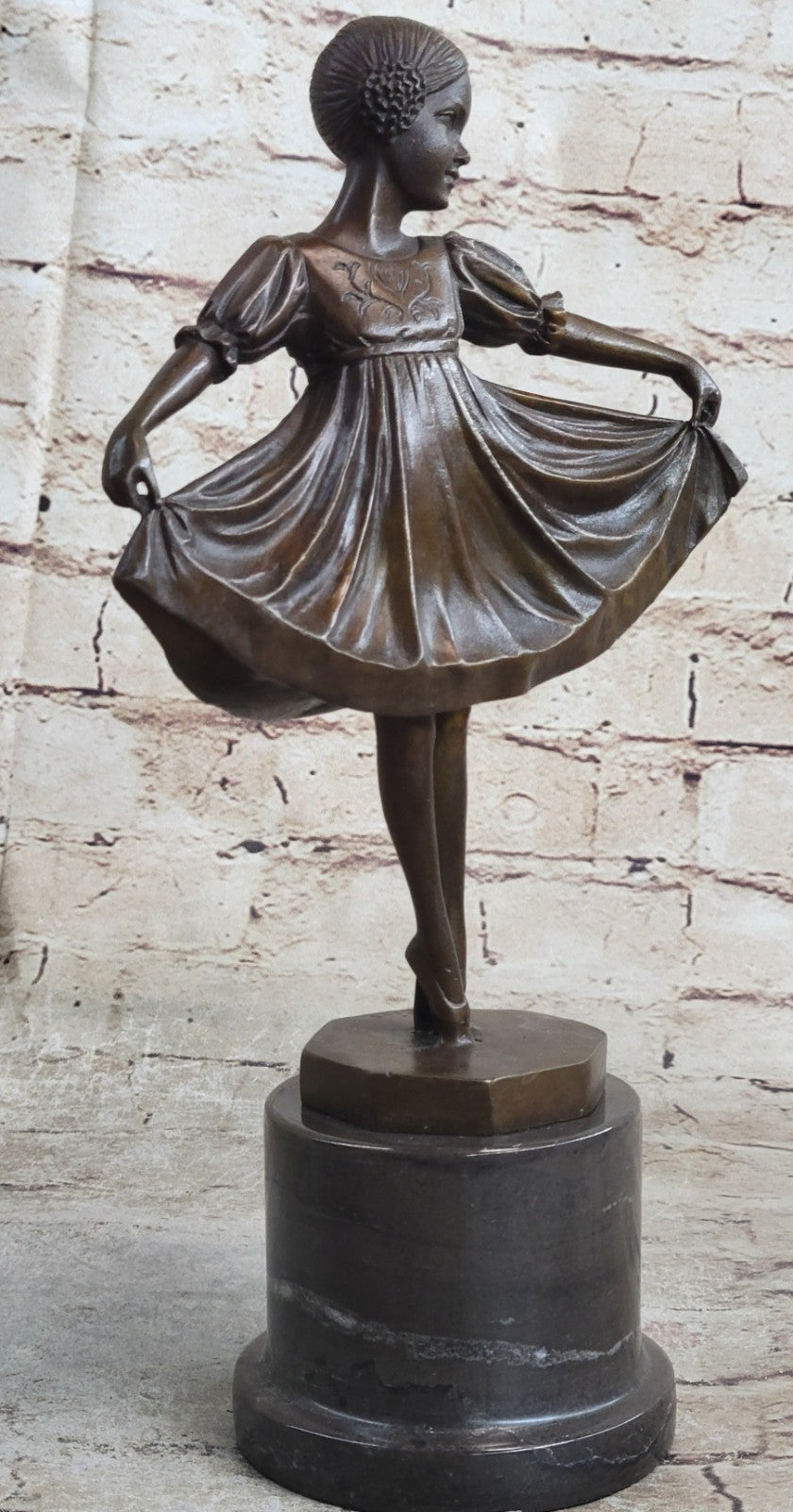 Handcrafted bronze sculpture SALE Bookend Ballerina Young Preiss Signed Update w