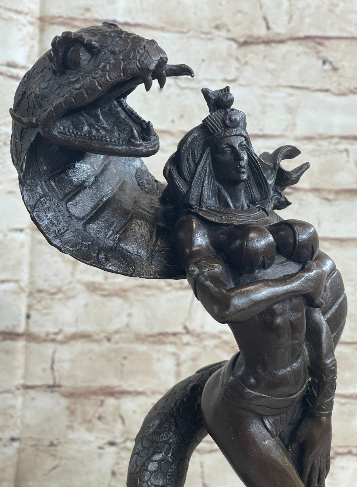 Handcrafted bronze sculpture SALE Cobra A By Protected Princess Egyptian Nude