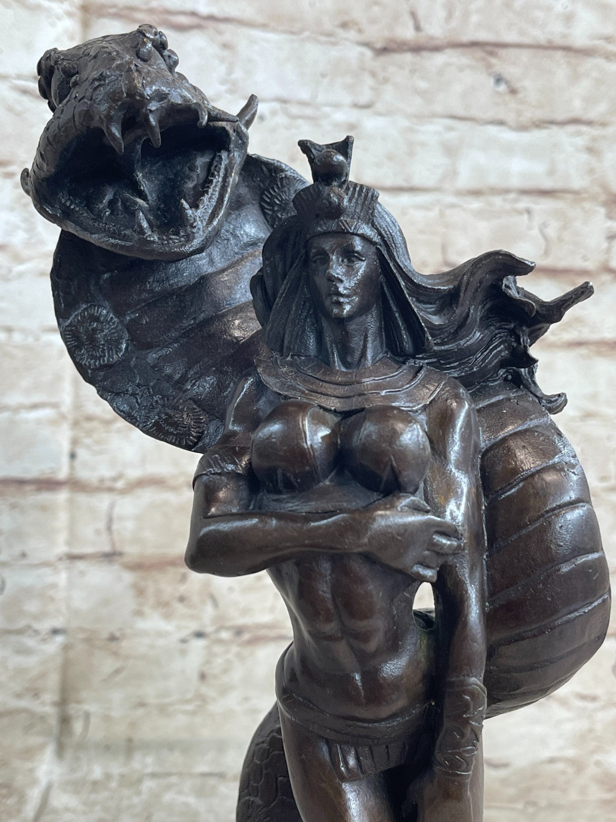 Handcrafted bronze sculpture SALE Cobra A By Protected Princess Egyptian Nude