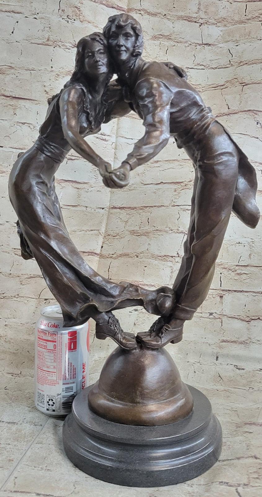 Handcrafted bronze sculpture SALE Tan Idea Gift Romance Love Valentine Deco Art