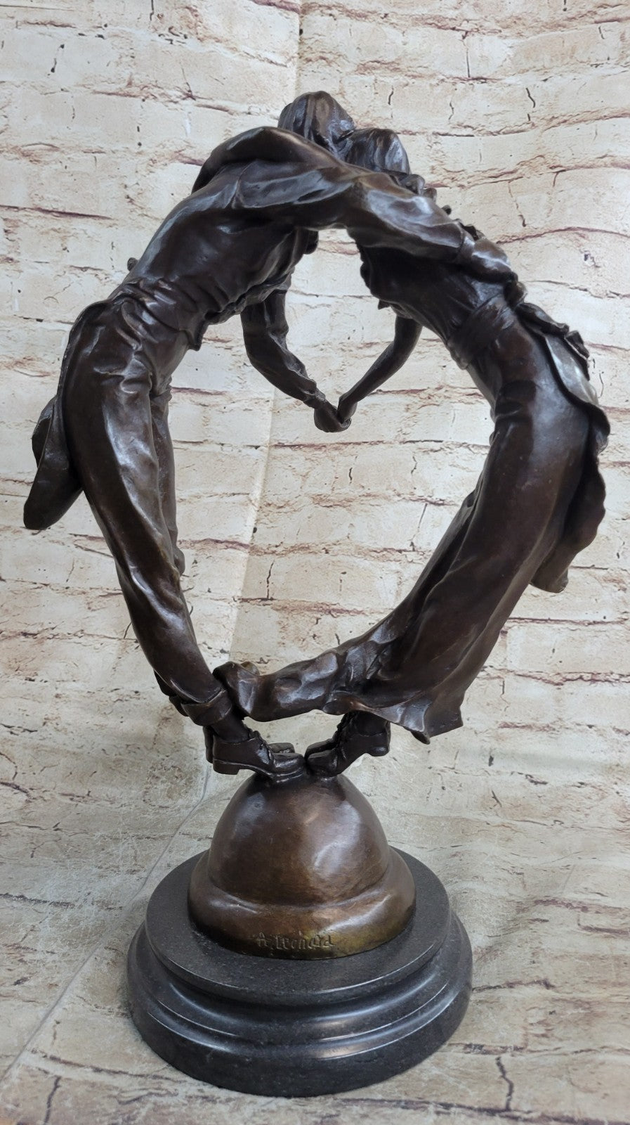 Handcrafted bronze sculpture SALE Tan Idea Gift Romance Love Valentine Deco Art