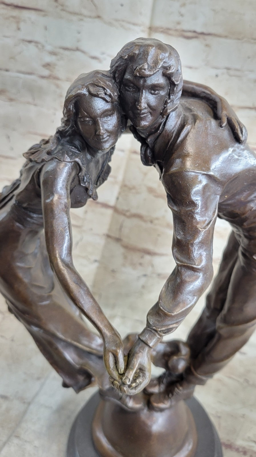 Handcrafted bronze sculpture SALE Tan Idea Gift Romance Love Valentine Deco Art