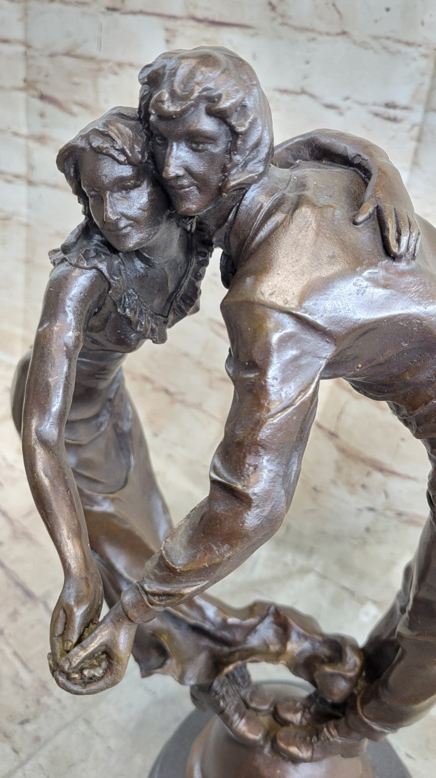 Handcrafted bronze sculpture SALE Tan Idea Gift Romance Love Valentine Deco Art