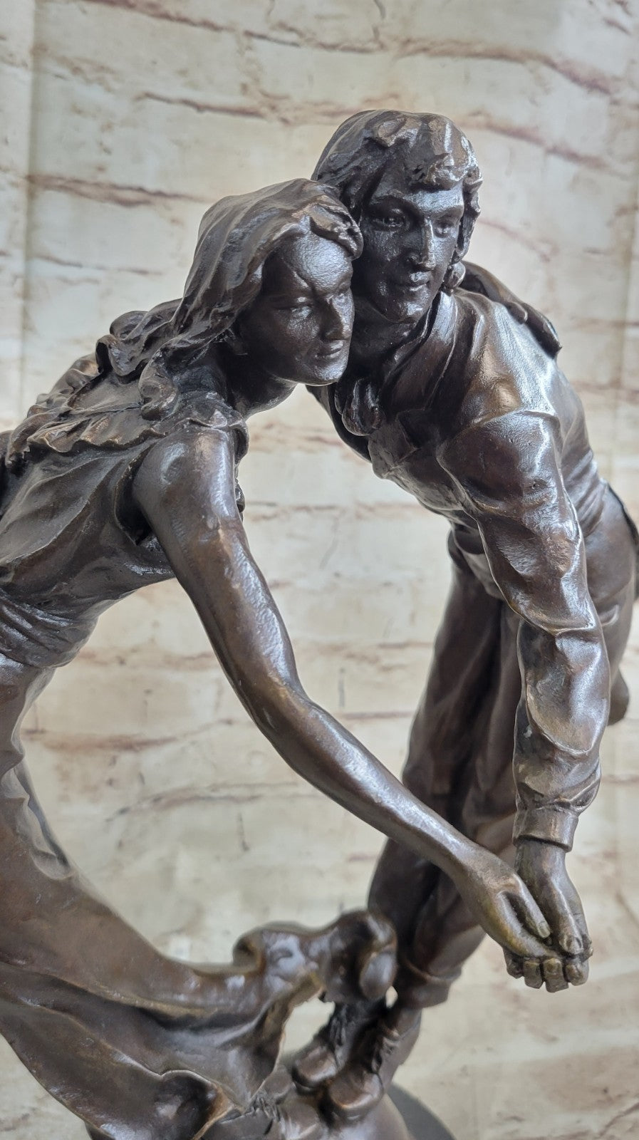 Handcrafted bronze sculpture SALE Tan Idea Gift Romance Love Valentine Deco Art