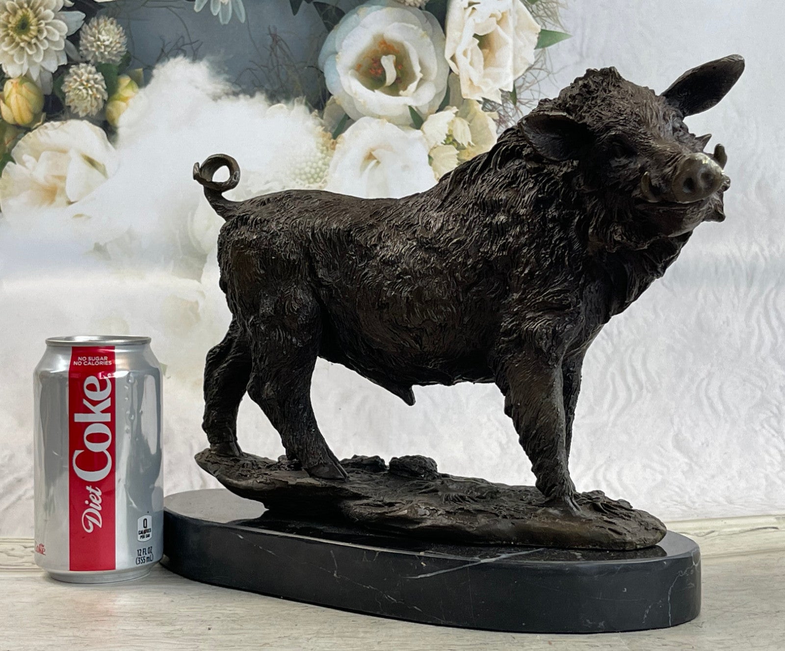 Handcrafted bronze sculpture SALE Ma Deco Art Pig Boar Wild Barye Signed Large