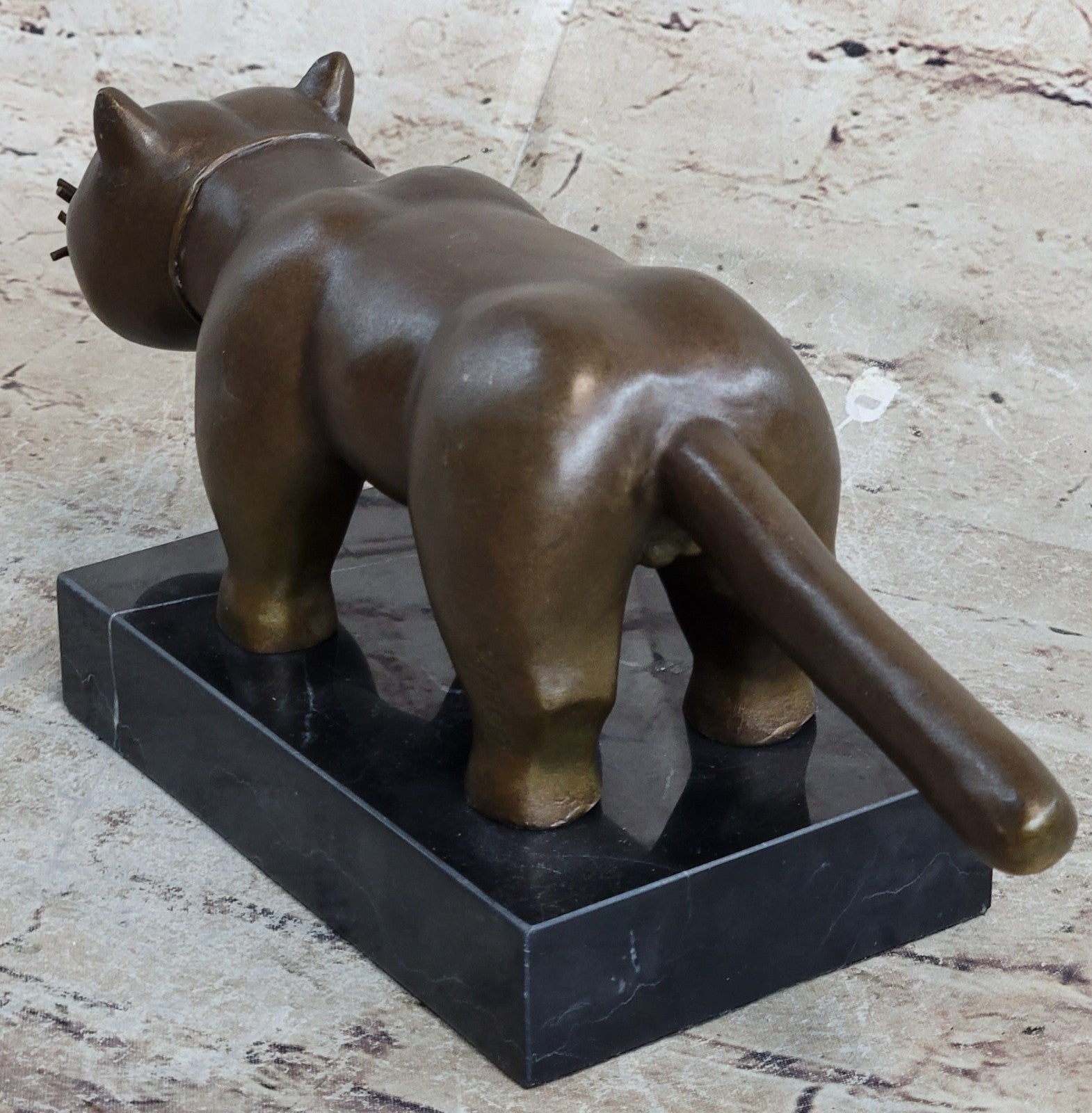 Handcrafted Detailed Hot Cast Cat by Botero Bronze Sculpture Statue Figure Sale