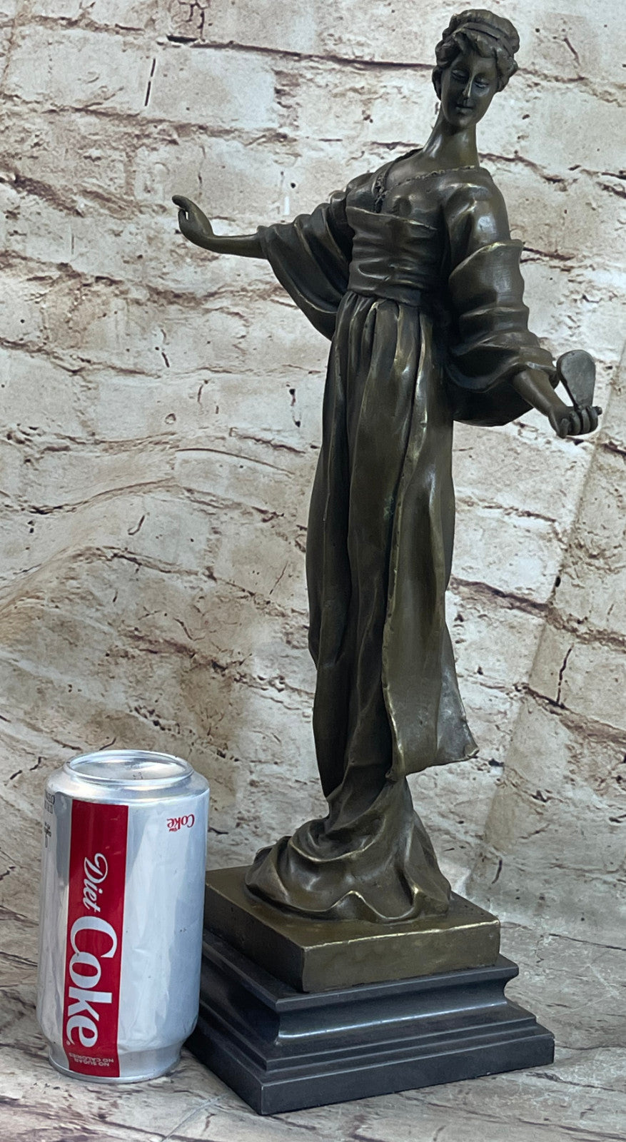 Genuine Real Bronze Art Deco Victorian woman Lady Female Sculpture Figurine Figure