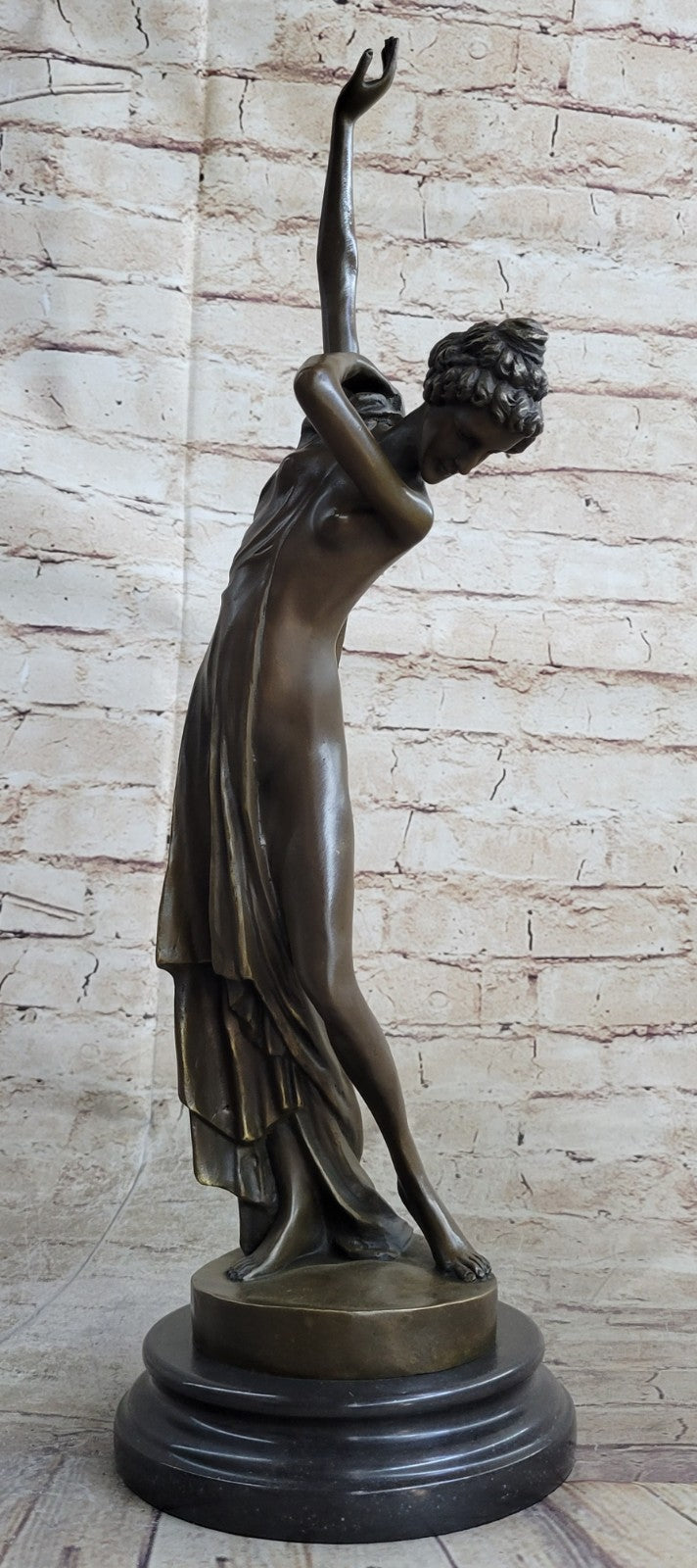 Female Nude Dancer Art Deco Hot Cast HandCraft Bronze Sculpture Statue Figure NR