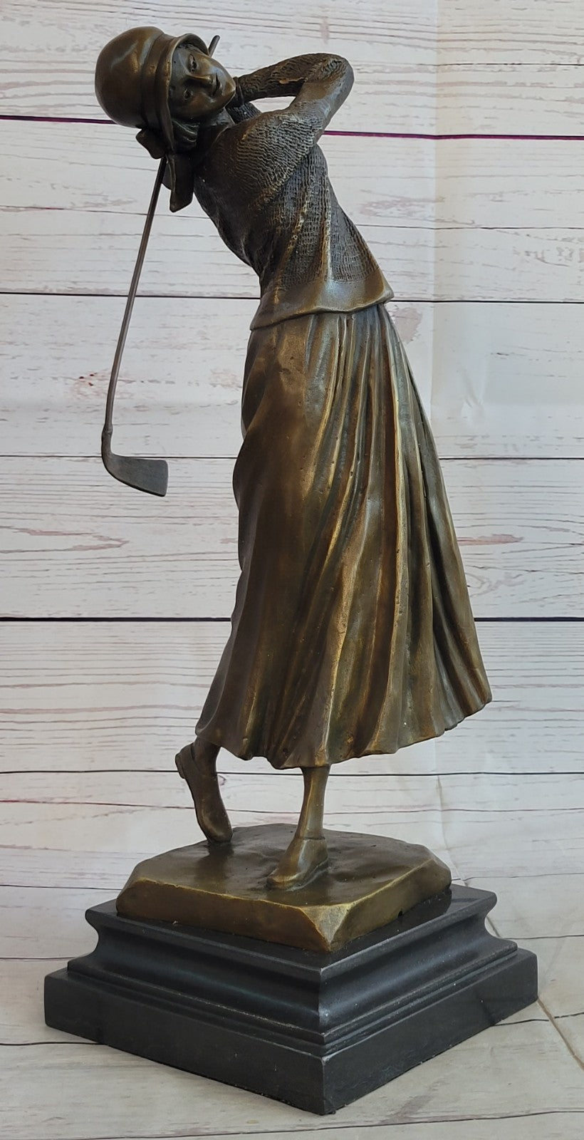 Real Female Golfer Golf Sport Bronze Statue Sculpture Figurine Figure Sale