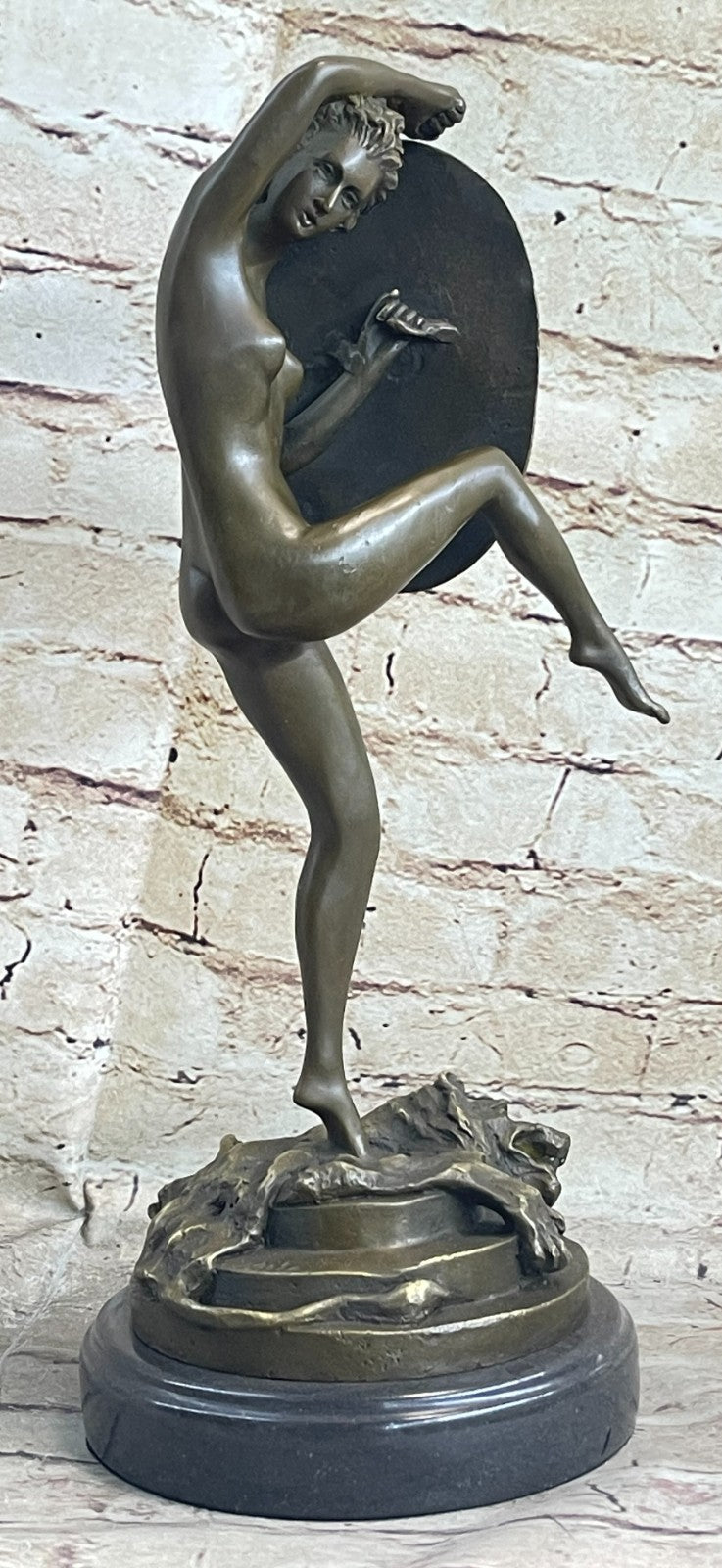 pure Genuine Bronze Marble art Greek warrior Soldier sculpture Figurine Figure