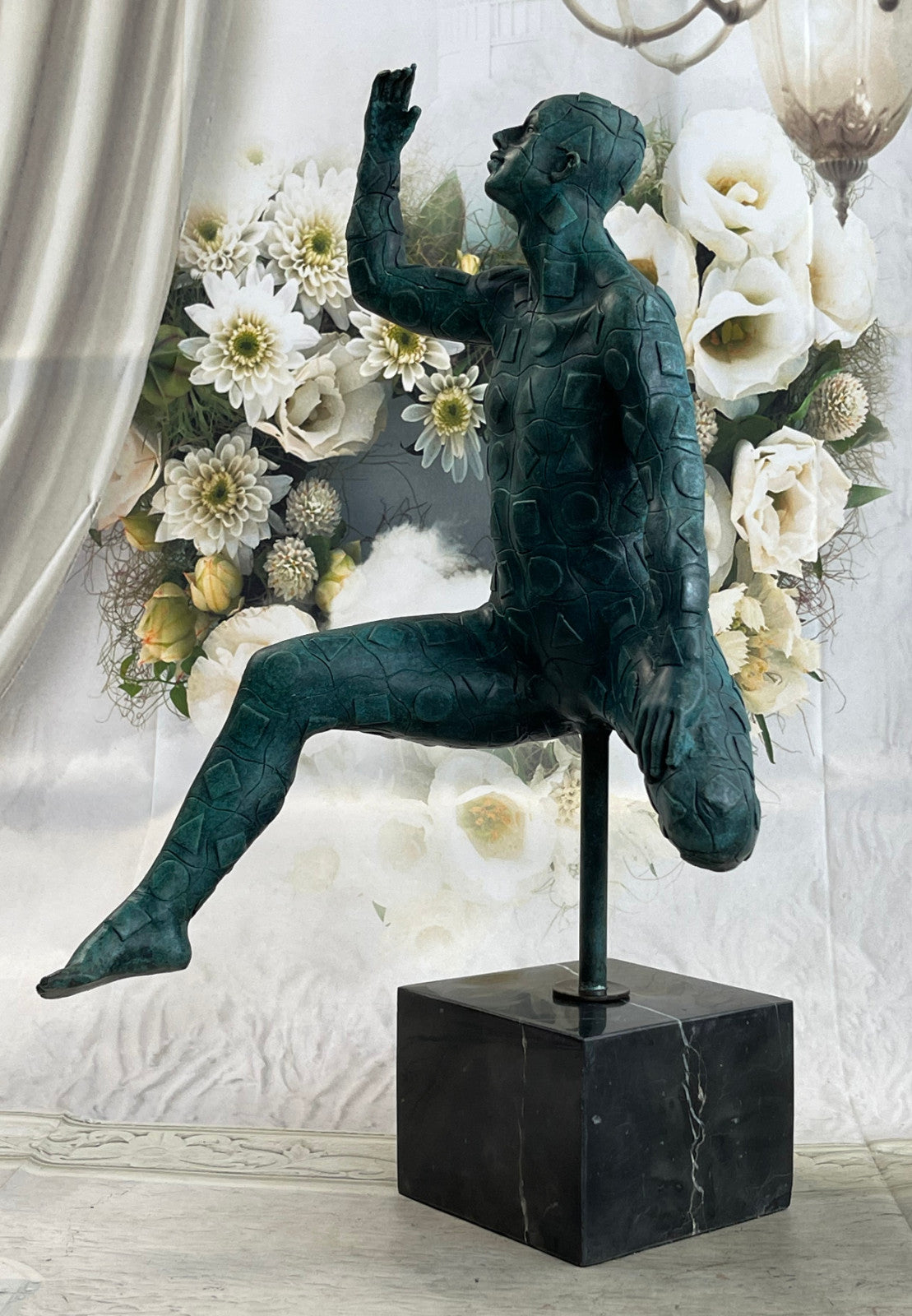 BEAUTIFUL QUALITY PURE BRONZE DALI ABSTRACT YOGA YOGI SCULPTURE SUBSTANTIAL SALE