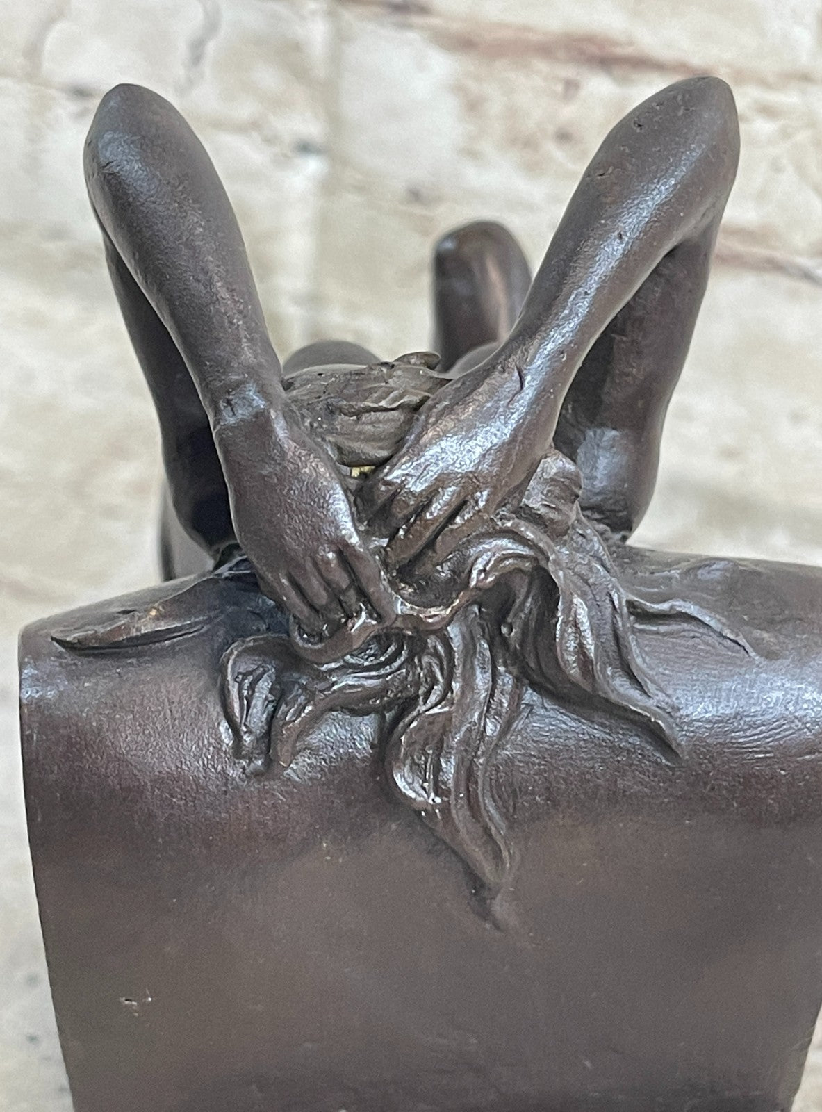 Thumb SIGNED DECO BRONZE SCULPTURE CUBISM NUDE GIRL ABSTRACT MODERN ART STATUE